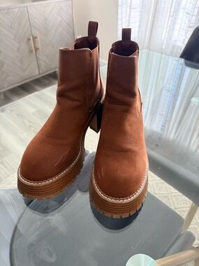 MIA Women's Brown Chunky Chelsea Ankle Boots- size 11